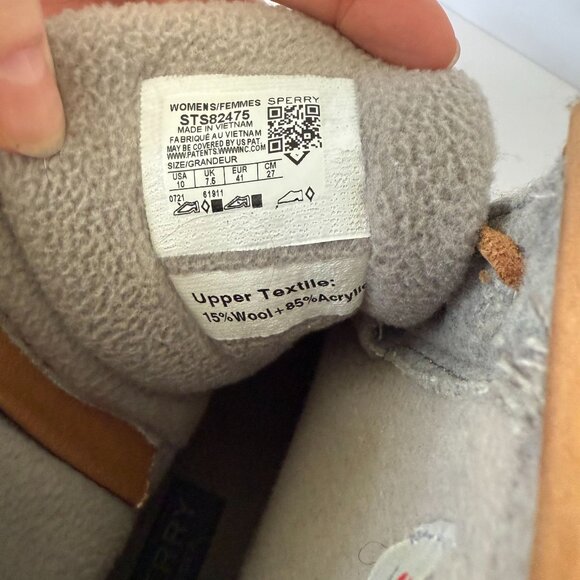 Sperry Womens Duck Boots 3M Thinsulate Insulation Size 10M Gray Tan Wool - Picture 3 of 11